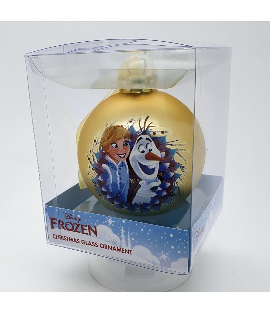 Anna & Olaf glass ornament