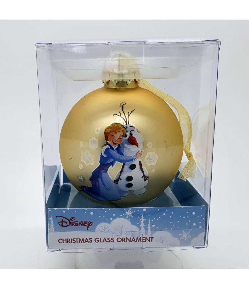 Anna & Olaf glass ornament