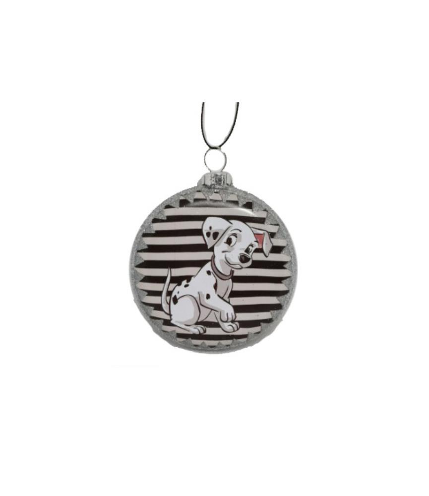 Dalmatian glass disc ornament