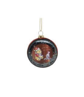 Pooh & Piglet glass disc ornament