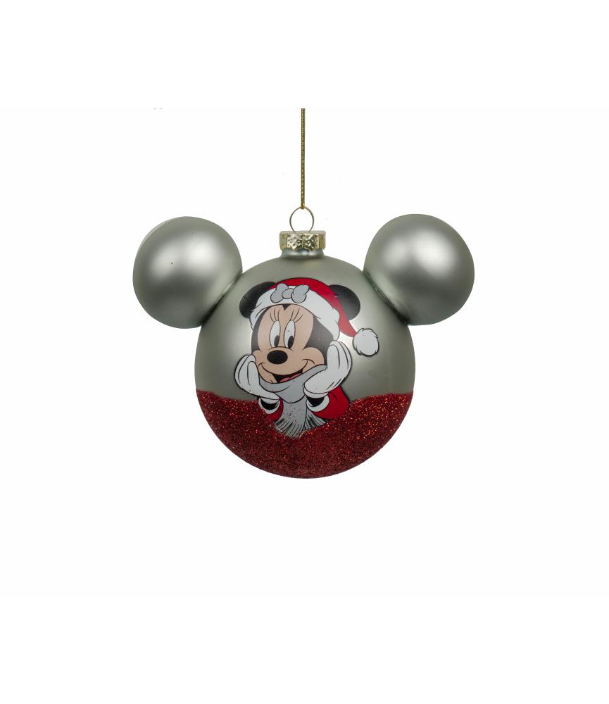 Minnie glass ear ball ornament