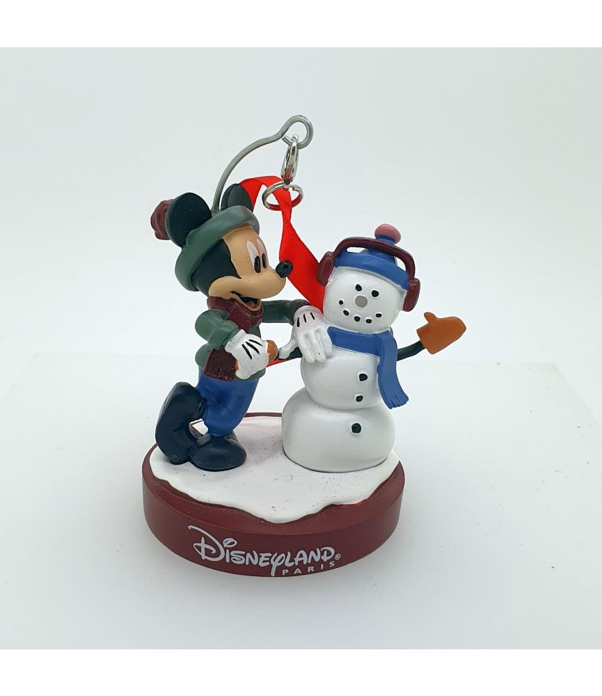Mickey with Snowman ornament