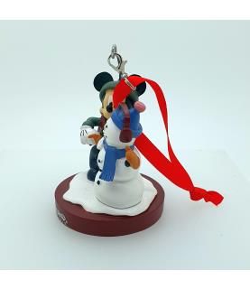 Mickey with Snowman ornament