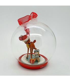 Bambi & Thumper glass ball ornament