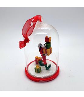 Goofy with gifts glass dome ornament