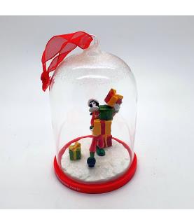 Goofy with gifts glass dome ornament