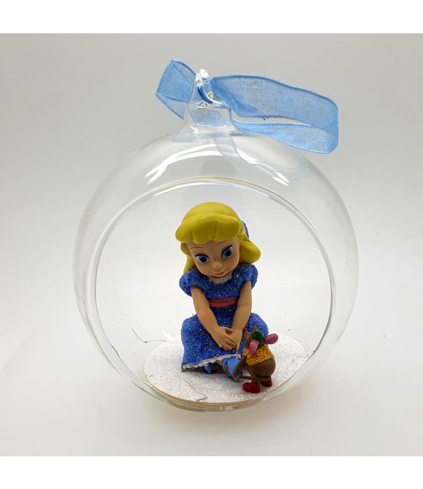 Animator Cinderella open glass ornament