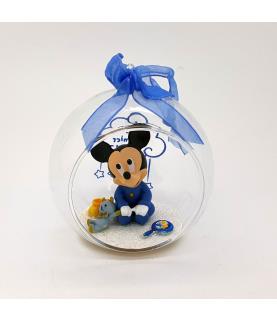 My first christmas Mickey open glass ornament