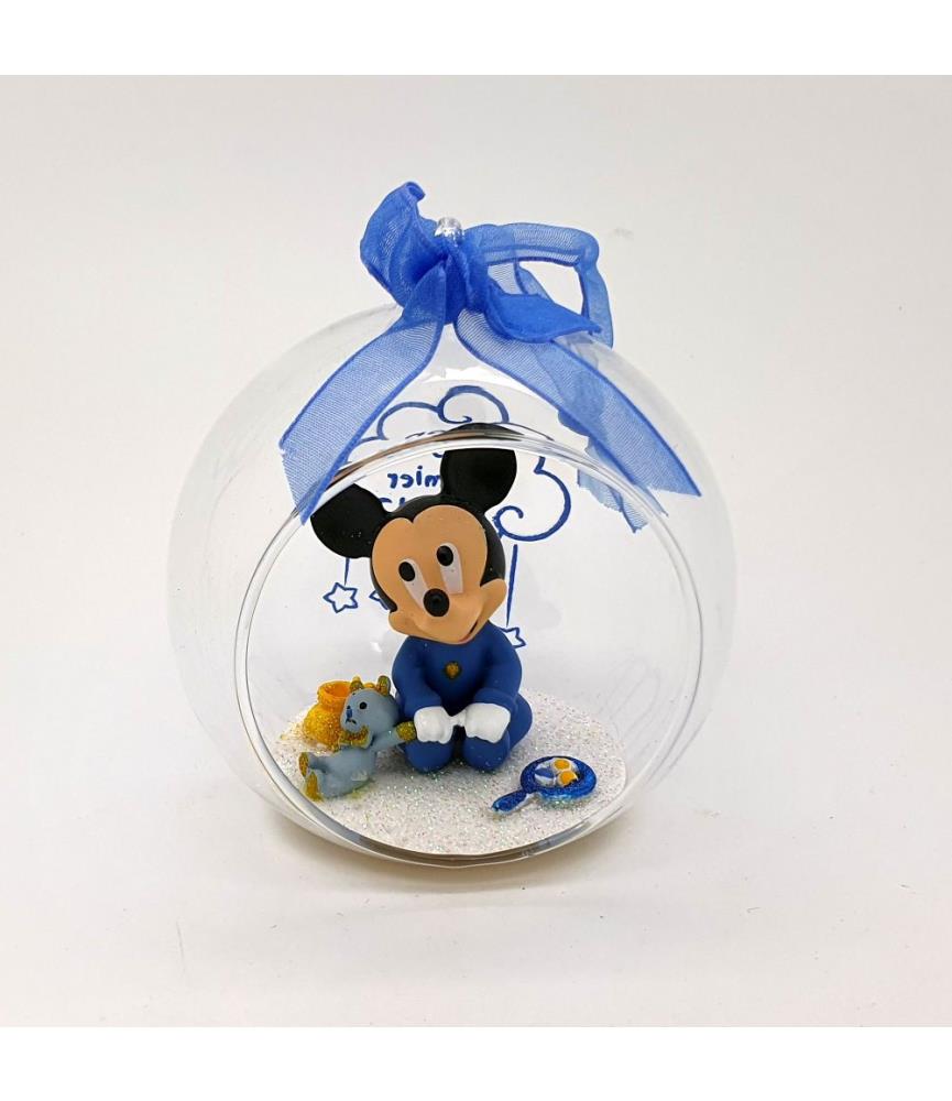 My first christmas Mickey open glass ornament