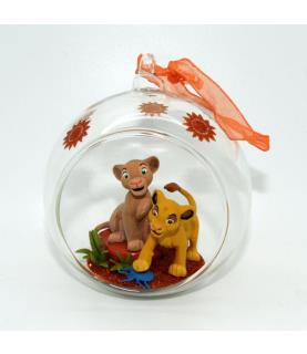 Simba & Nala glass ball ornament
