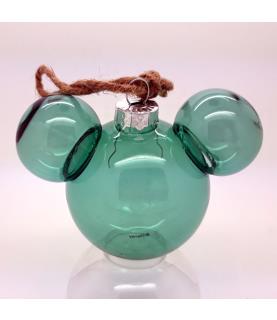 Green water glass Mickey head ornament