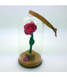 Beauty & the Beast rose glass dome ornament