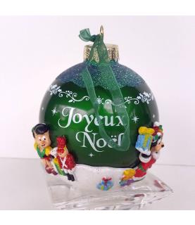 2D green christmas ball ornament