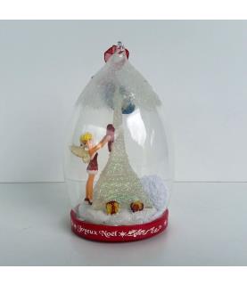 Tink with eiffeltower lighted glass dome ornament