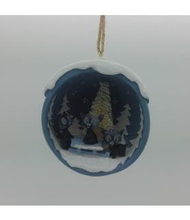 Brave bears in half open ball ornament