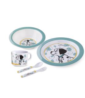 Set Baby Food: Mug, Plate, Thermic Bag 101 Dalmatians, Light Blue