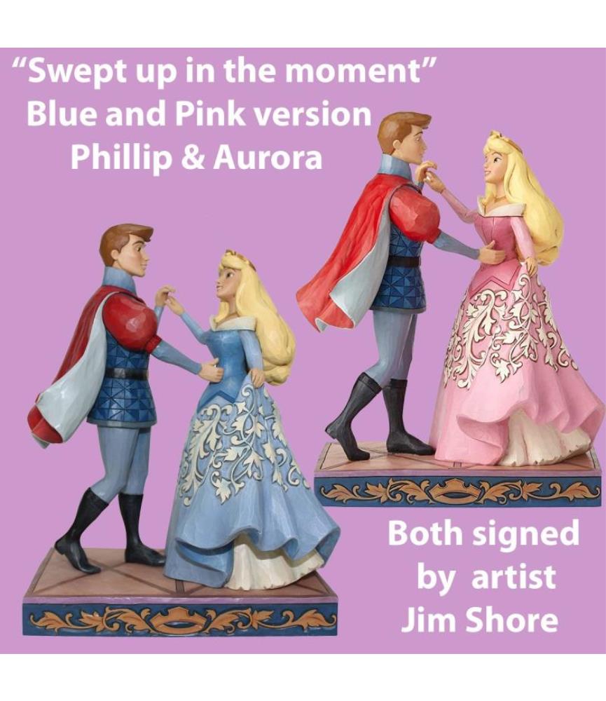 Swept Up in the Moment: Aurora and Prince: Blue & Pink versions (signed by Jim Shore)