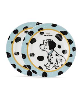 Set of 2 Plates 101 Dalmatians, Light Blue: 19cm