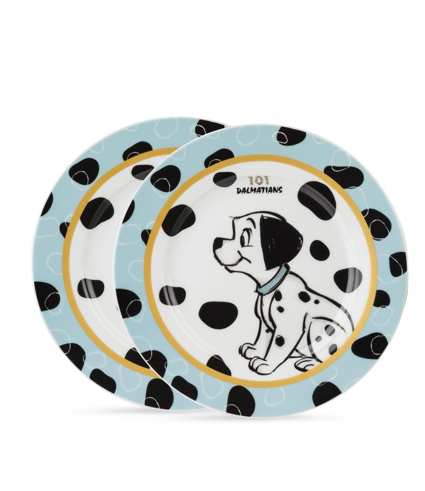 Set of 2 Plates 101 Dalmatians, Light Blue: 19cm