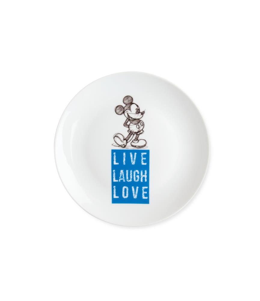 Plate Mickey Live Laugh Love Blue