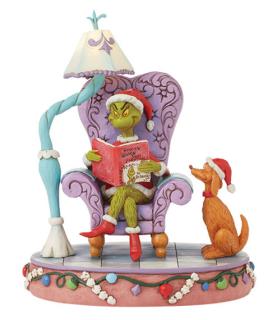 Grinch in Chair reading book LED figurine - First Edition release