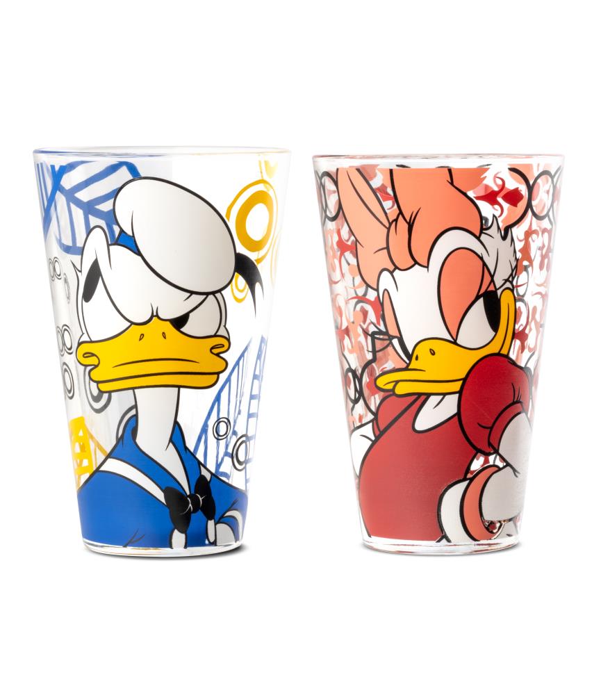 Set of 2 glasses 310ml: Donald & Daisy