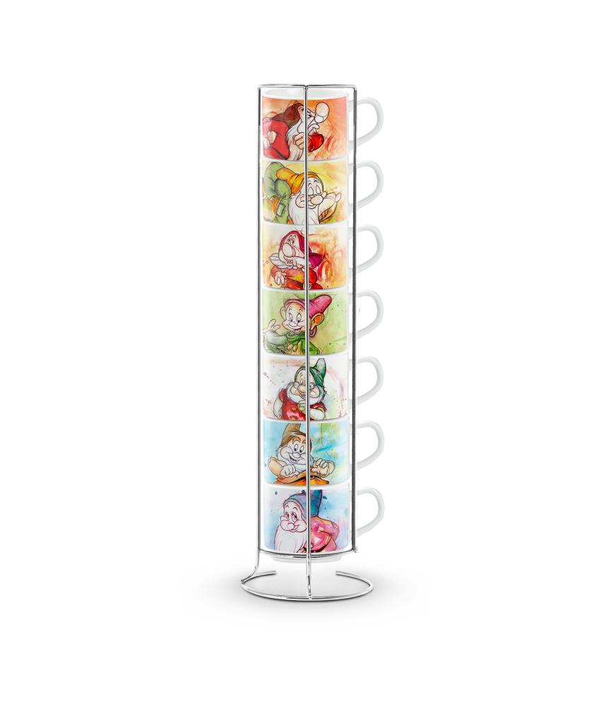 Set of 7 espresso cups in rack
