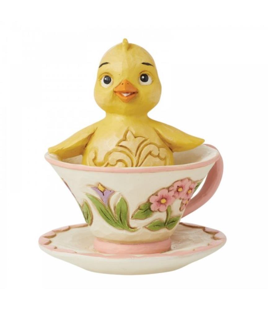Tiny Chick in a Teacup Figurine