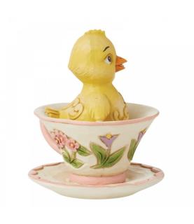Tiny Chick in a Teacup Figurine