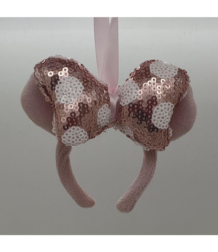 Minnie Mouse pink headband ornament