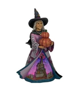 "Spellbinding Smiles": Good Witch with LED Pumpkins
