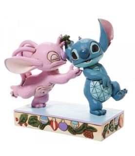 Angel Kissing Stitch Under Mistletoe Figurine