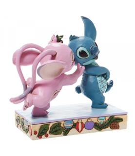 Angel Kissing Stitch Under Mistletoe Figurine