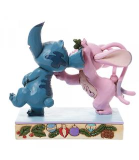 Angel Kissing Stitch Under Mistletoe Figurine