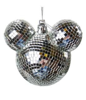 Mickey Ear ball disco silver ornament