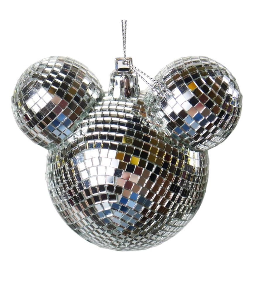 Mickey Ear ball disco silver ornament