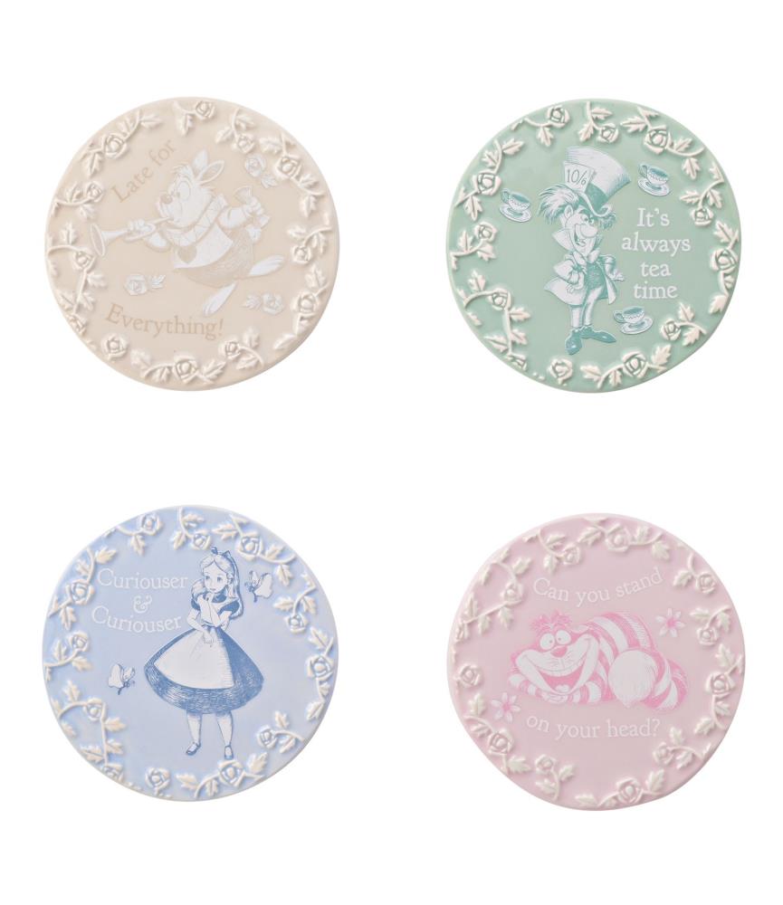 Alice in Wonderland Coasters Set of 4