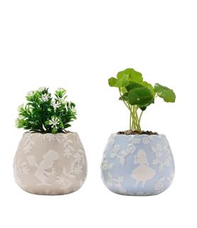 Alice in Wonderland Set of 2 Mini Planters