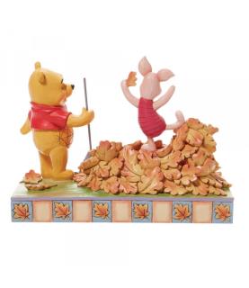 Piglet Playing In A Pile Of Leaves figurine