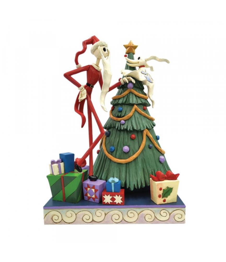 Santa Jack With Zero By Tree Figurine