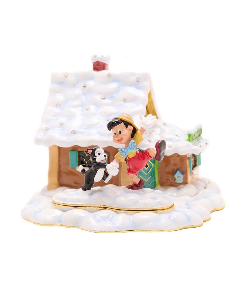Icon Cottage Scene Trinket Box - Pinocchio & Figaro