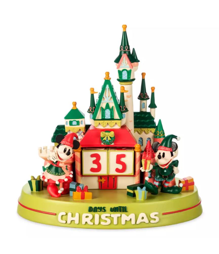 Mickey Mouse and Minnie Mouse Festive Fantasyland Castle Countdown Calendar Figure