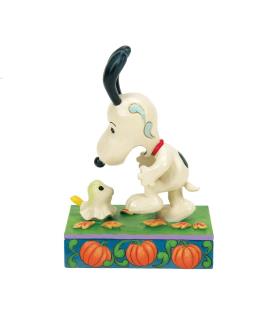 A Spooky Encounter: Woodstock Scaring Snoopy