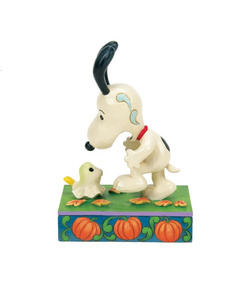 A Spooky Encounter: Woodstock Scaring Snoopy