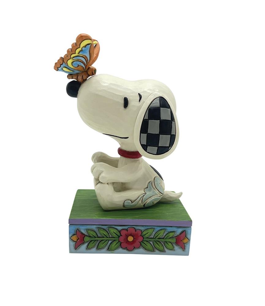 The Perfect Landing: Snoopy with Butterfly on Nose Figurine