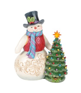 Pré-paiement: All is Merry and Bright: Snowman with Vintage LED Tree (Exp 2025-07-22)