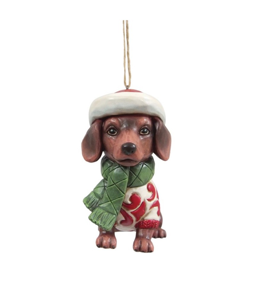 Christmas Dachshund Hanging Ornament (Expected)