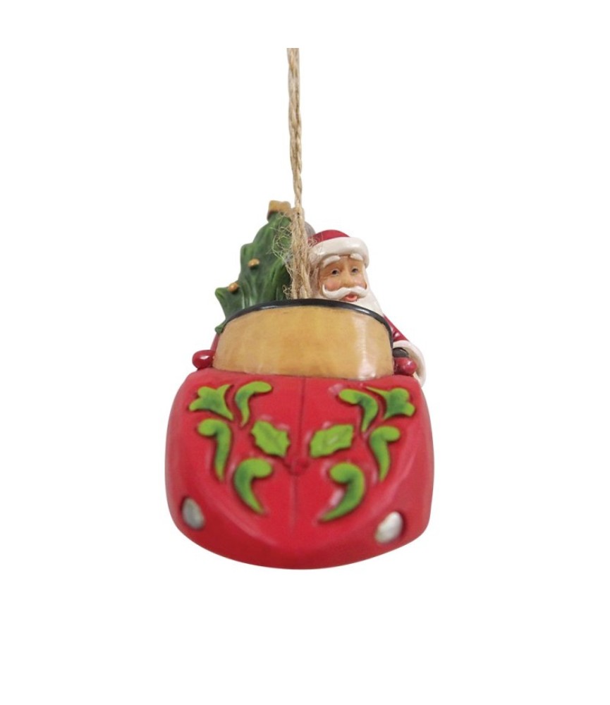 Santa in Sports Car Hanging Ornament (Expected)