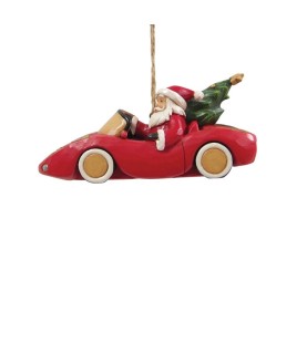 Santa in Sports Car Hanging Ornament (Expected)