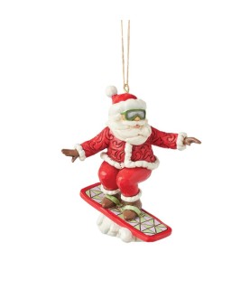 Snowboarding Santa Hanging Ornament (Expected)
